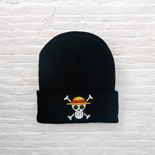 One Piece Beanie – Hochwertige Mütze mit Strohhut-Piraten Logo | Anime Fashion